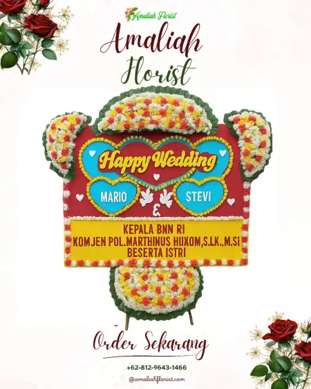 Papan Bunga Pernikahan Prajurit Kulon